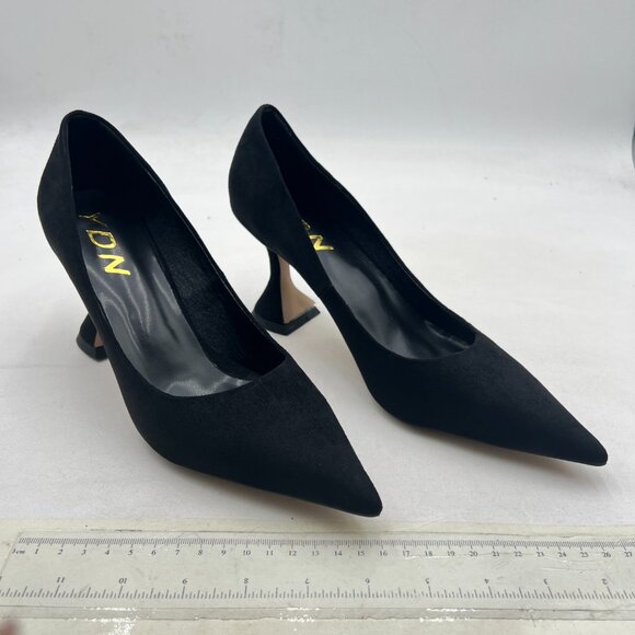 YDN Black Pointed Toe Slip on Pumps Special High Heel Shoe for Party Prom Dress - Picture 4 of 8